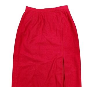Vintage Sasson Paris Wool Blend Pencil Skirt Red‎ Size 4 Petite  Front Slit